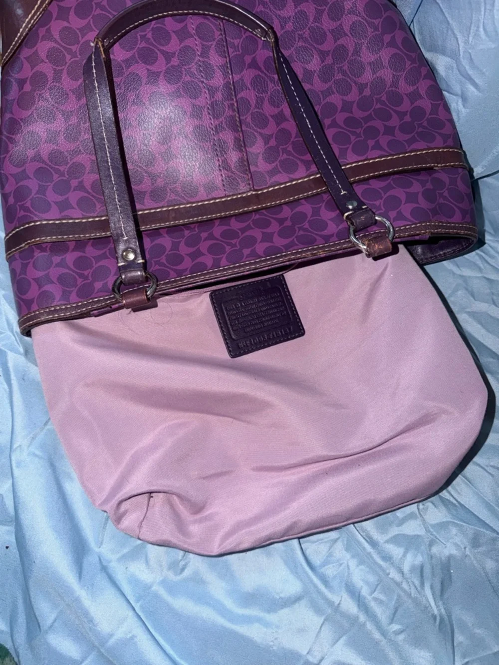 Coach 2010 Purple Signature Stripe Tote Bag - Picture 10 of 12
